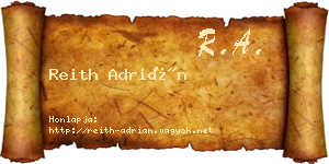 Reith Adrián névjegykártya